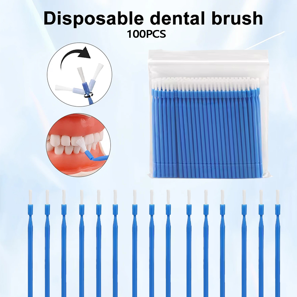 Teeth Whitening Uk - 100 Stück Zahnärztliche Einweg-Mikrobürsten-Applikatoren, Biegbare Langstiel-Bürsten