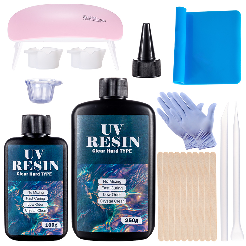 Uv Whitening Kit - Hartes UV-Harz-Kleber-Set, schnell aushärtender Epoxidharz-UV-Kleber mit