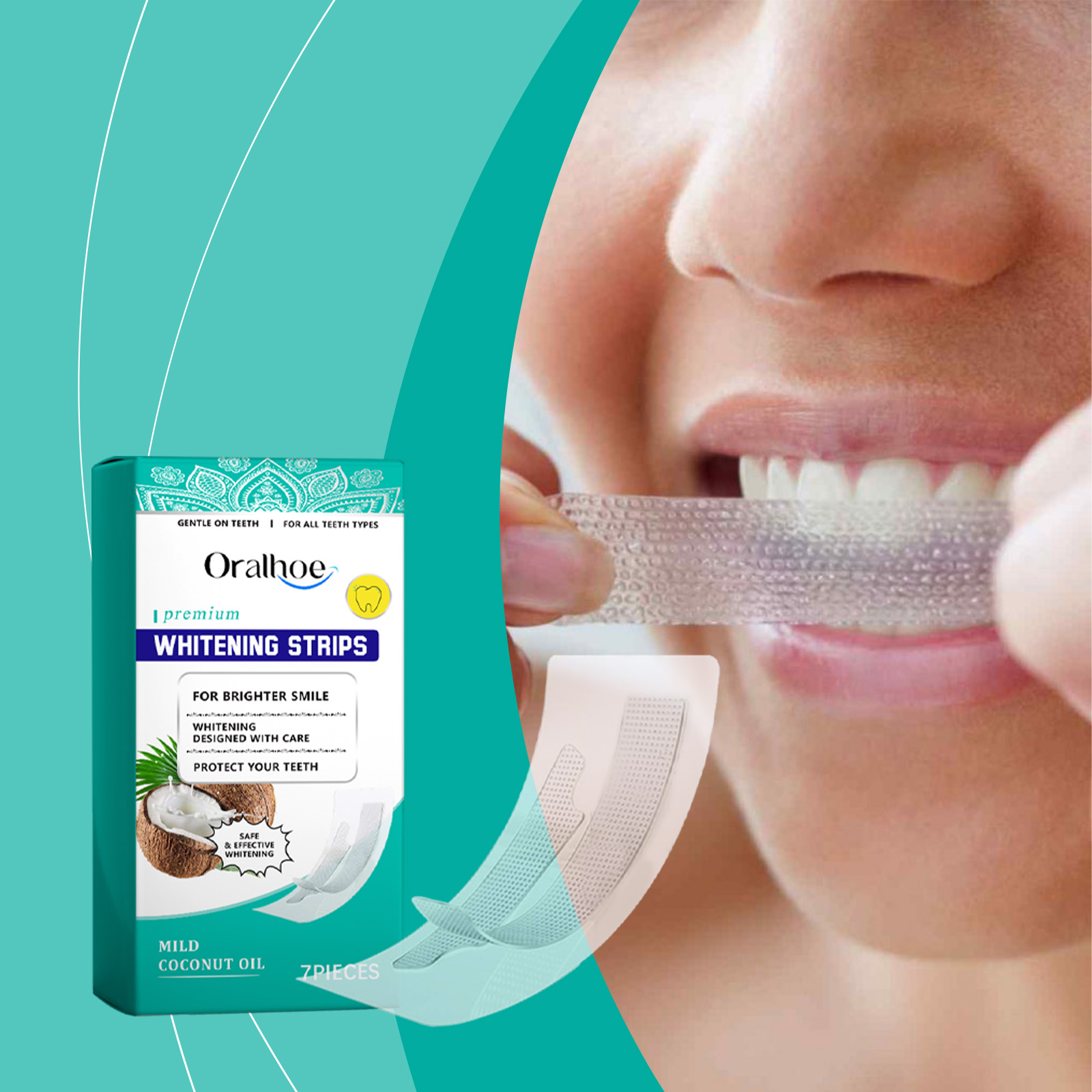 Teeth Whitening Opalescence - Zahnaufhellungsstreifen, Zahnflecken entfernen, Zahnsteinplakette, hellt dunkle