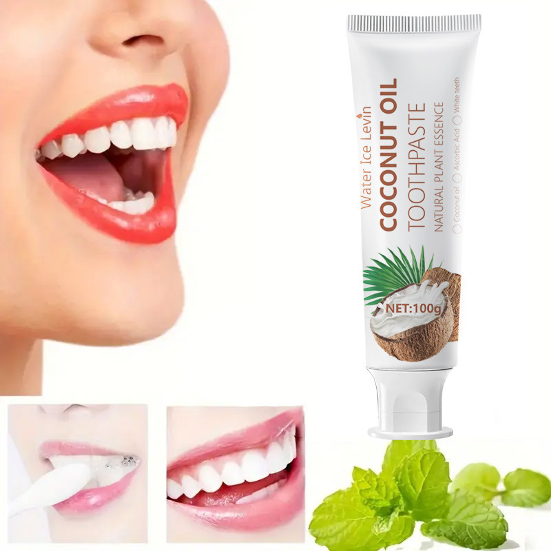 Teeth Whitening With Coconut Oil - 100 g Zahnpasta zum Aufhellen von