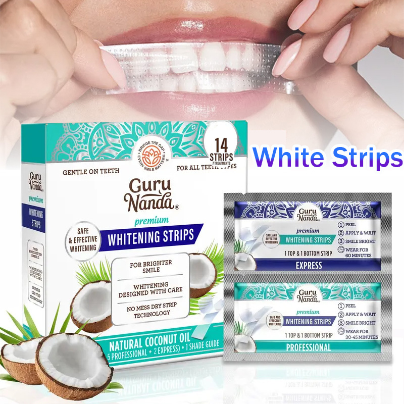 Teeth Whitening With Coconut Oil - 1/2/3 Boxen Kokosnussöl Weiße Streifen, Zahnaufhellungsstreifen