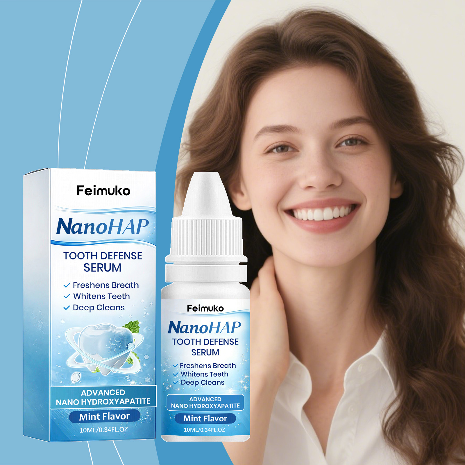 Enamel Repair Serum - Feimuko Zahnpflege-Essenz Flüssigkeit Remineralisierende Zahnschmelz-Reparatur Zahnaufhellung