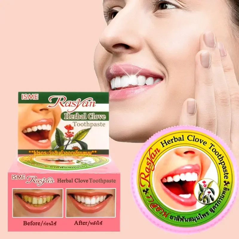 Teeth Whitening Q&M - Thailändisches Nelken-/Kokos-Zahnpulver zur Zahnverfärbungsentfernung, Zahnaufhellung, Gelbentfernung,
