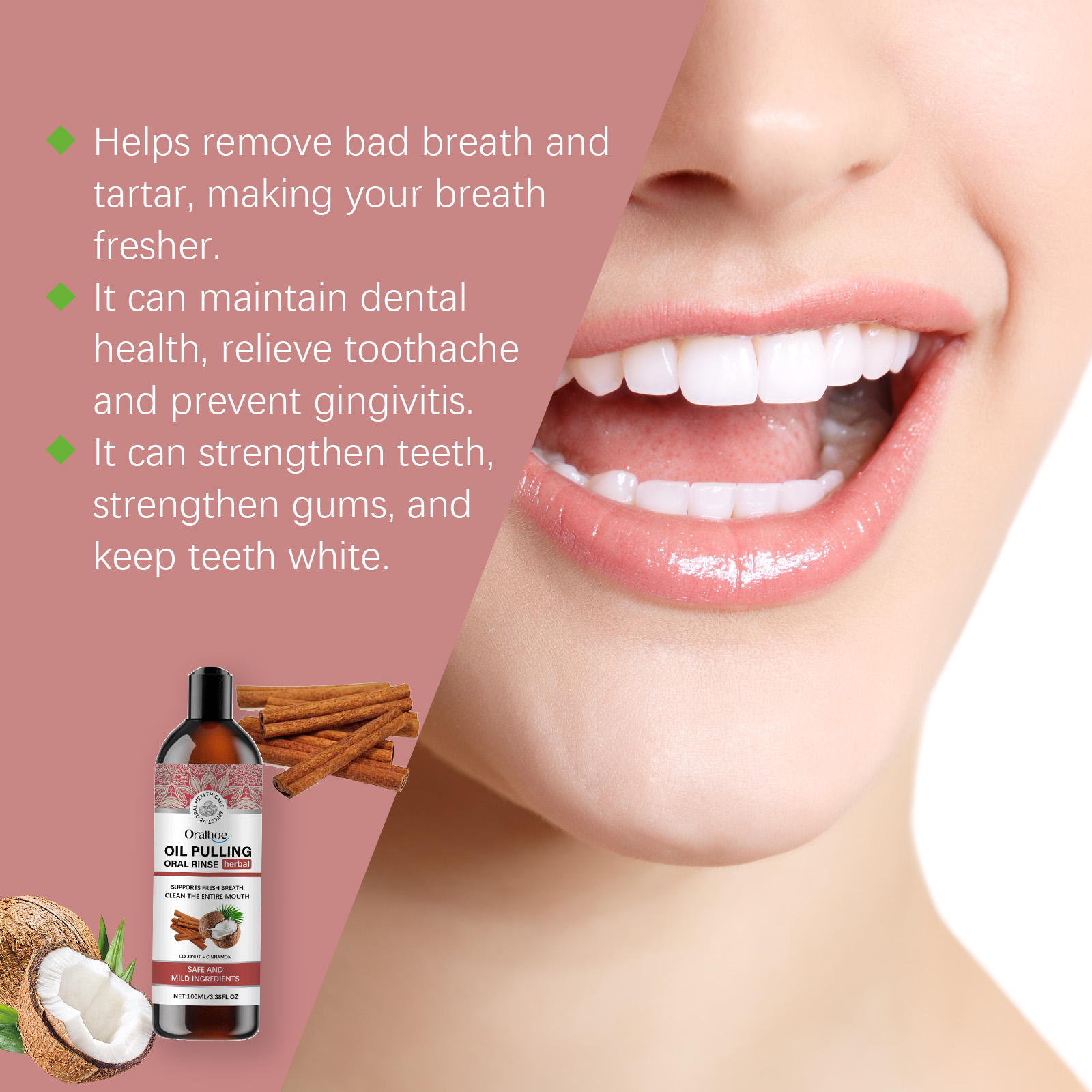 Kokosnuss-Ziehöl, Mundwasser,  – Teeth Whitening With Coconut Oil Bewertung und Preis
