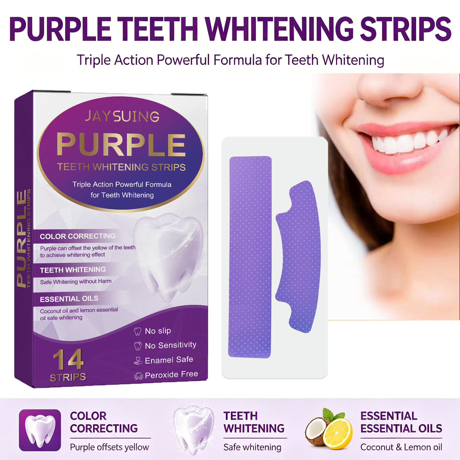 Lila Zahnaufhellungsstreifen z – Teeth Whitening With Coconut Oil Bewertung und Preis